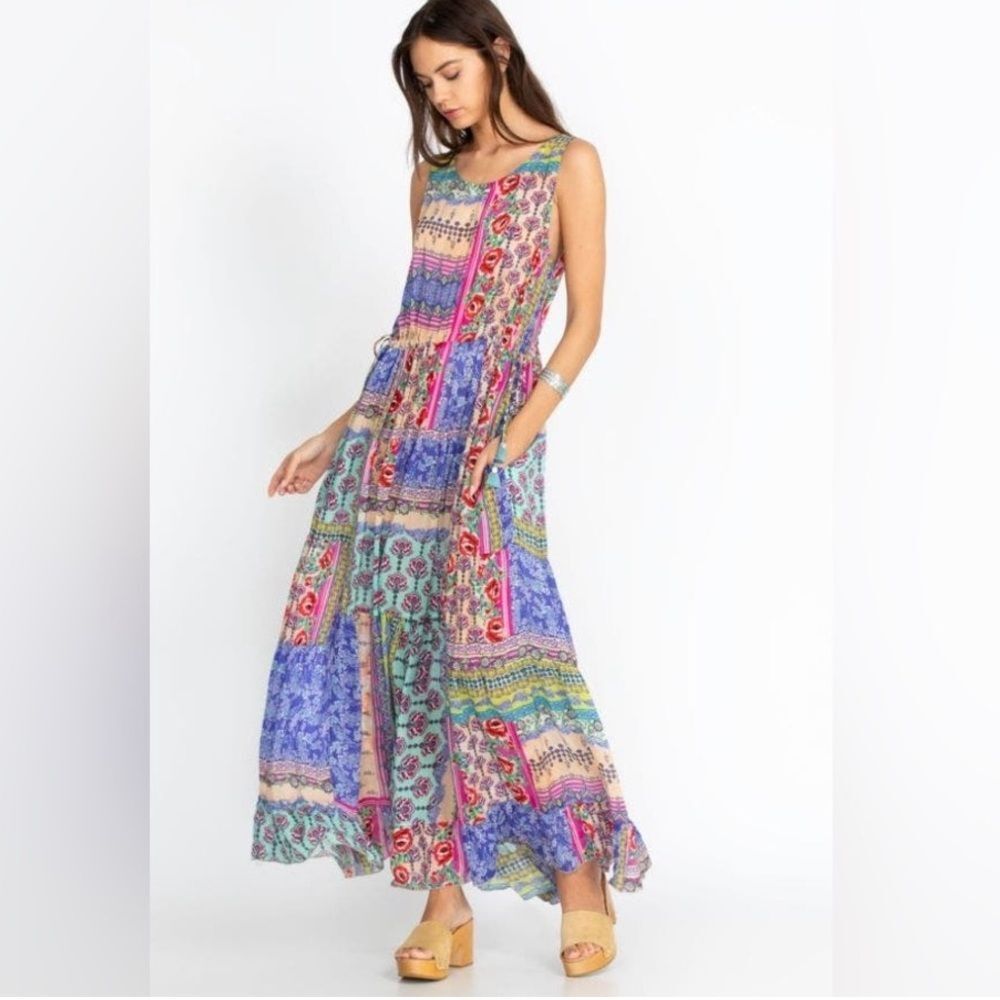 Johnny Was Franco Zeline Dress 100% silk Size Small